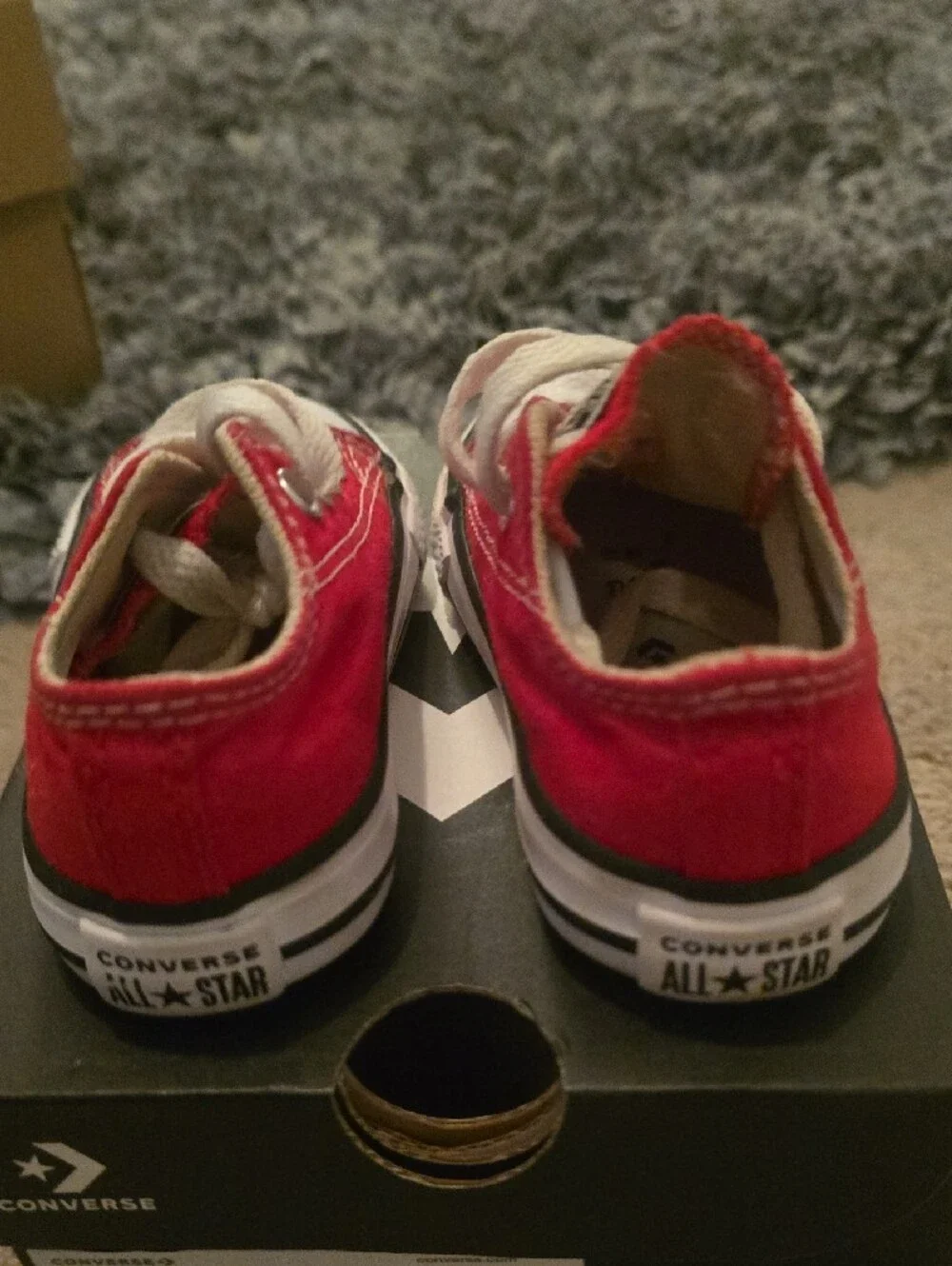 Converse Kids Red Canvas Low-Top Sneakers with White Laces [Size 4 Toddler]
